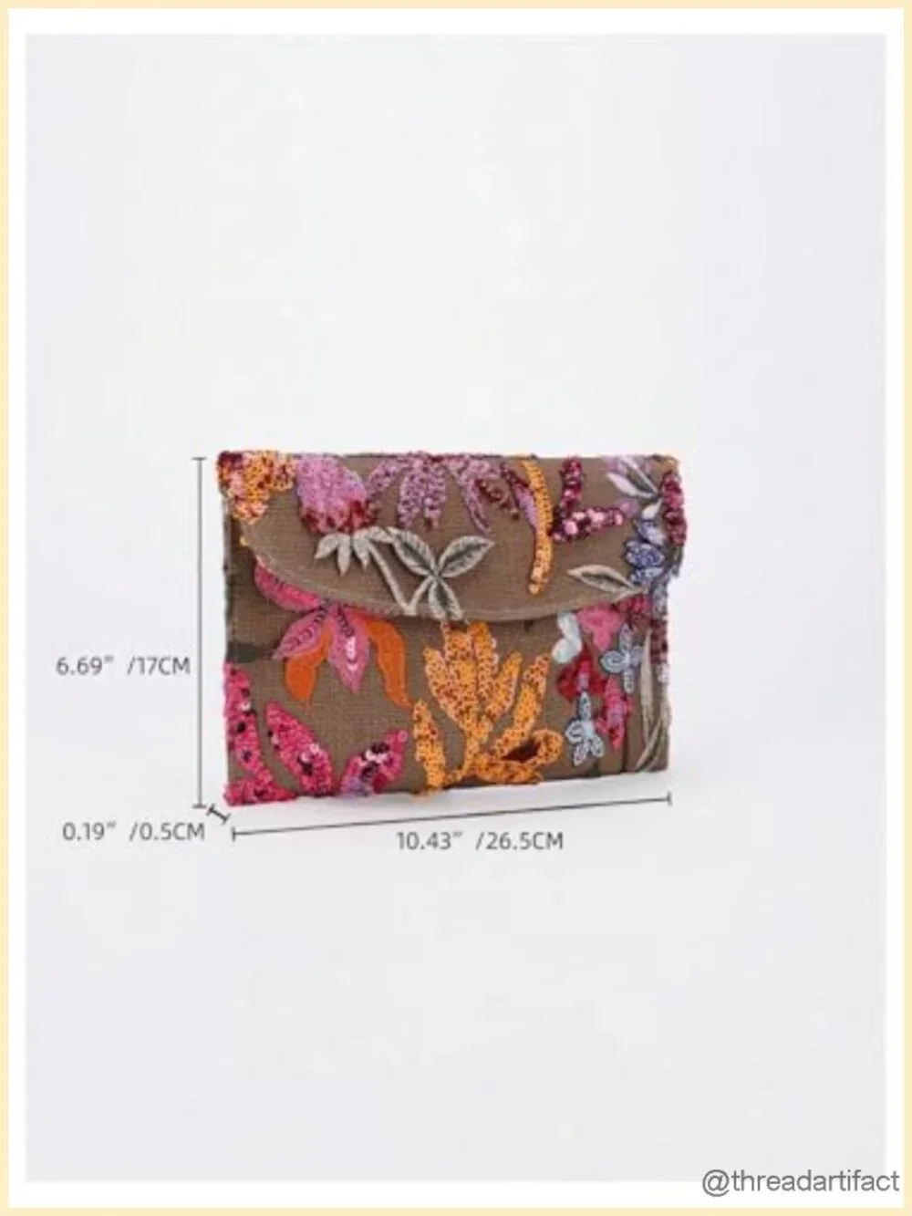 Sequin Floral Beaded Clutch Evening Bag - Embroidered Envelope Purse